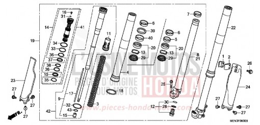 FRONT FORK CRF450R9 de 2009